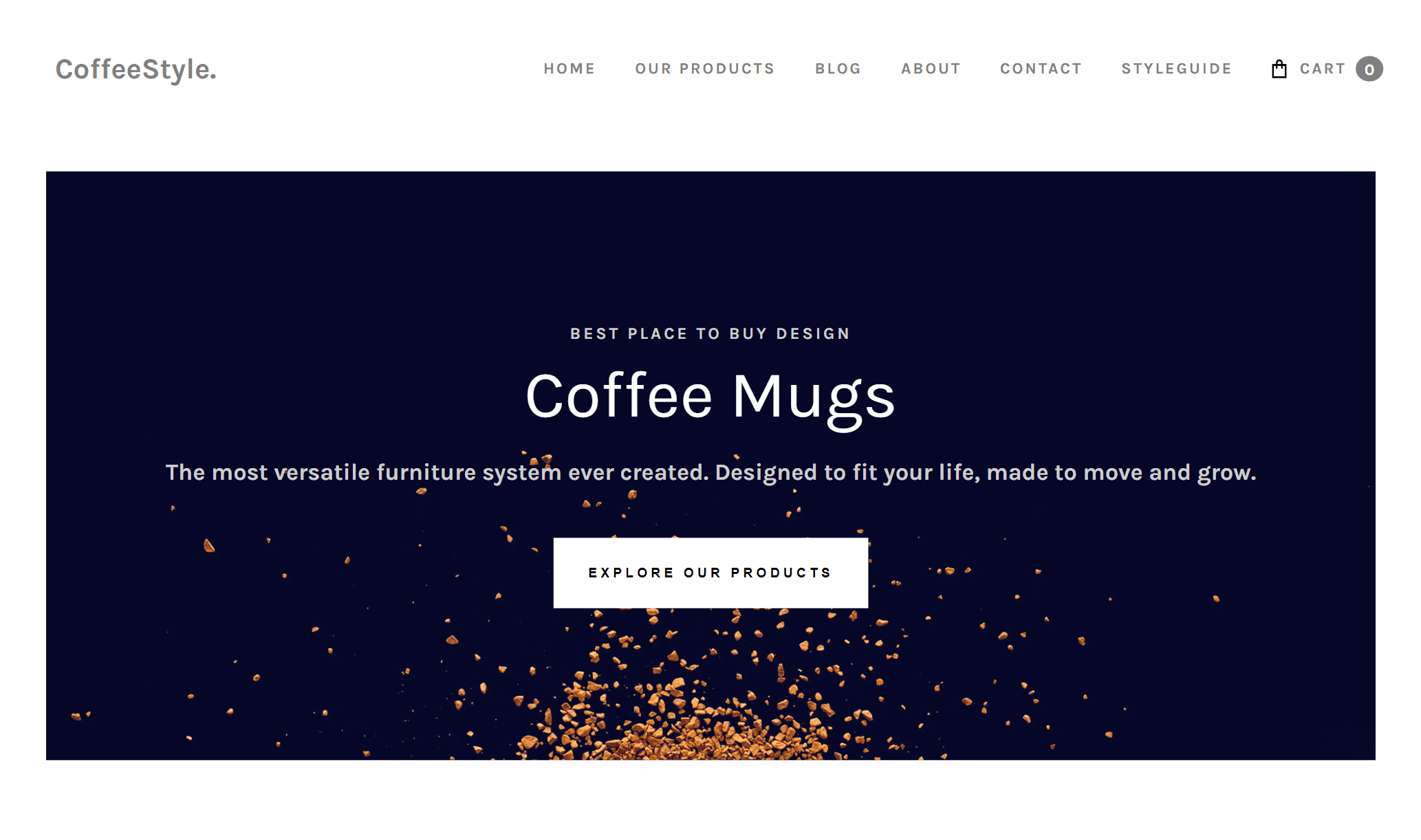 Coffee-Mug Homepage Snapshot